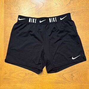 Nike Girls’ Black Athletic Shorts with White Accents
